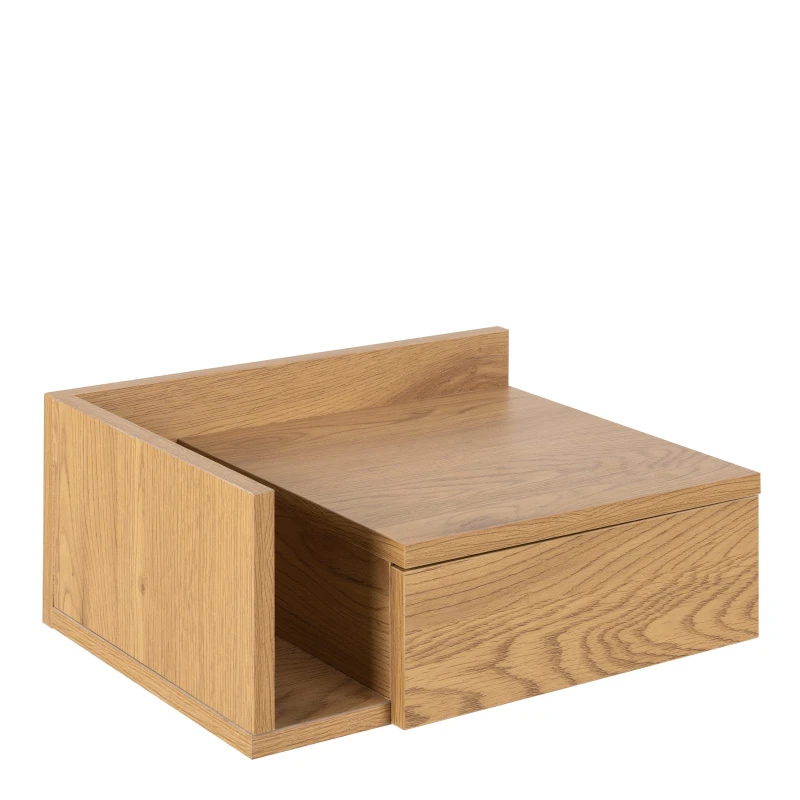 Image of Furniture To Go Ashlan Square Bedside Table With 1 Drawers In Oak