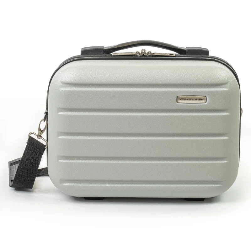 Image of Pierre Cardin Voyager Hard Shell Cabin Case Flight Bag Luggage Light Grey unisex VanityCase