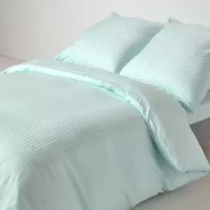 Image of Blue Continental Egyptian Cotton Duvet Cover Set 330 Thread Count, 155 x 220cm - Blue - Blue - Homescapes