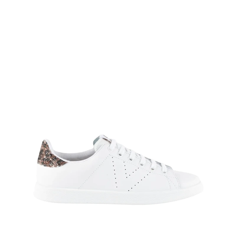 Image of Victoria Leather and sequined sneakers For Her Victoria Marron Female 37