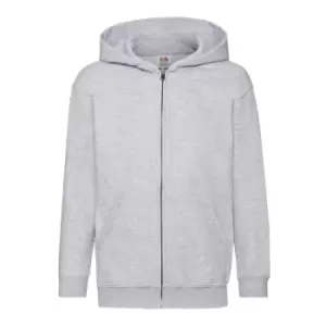 Image of Fruit Of The Loom Childrens/Kids Unisex Hooded Sweatshirt Jacket (5-6) (Heather Grey)