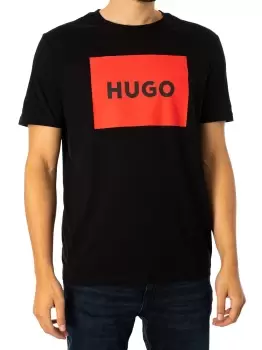 Image of Hugo Dulive Red Logo Black T-Shirt