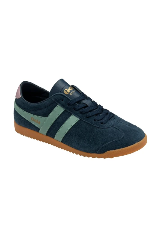 Image of Gola Classics Womens 'Bullet Suede' Lace-Up Trainers in Navy Size: 4 Navy Female 4