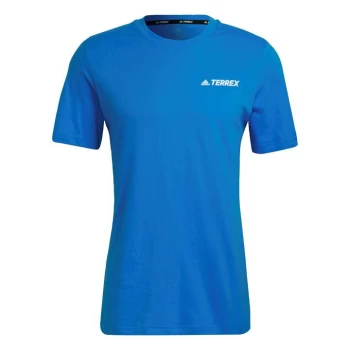 Image of adidas Terrex Mountain Landscape Graphic T-Shirt Mens - Blue