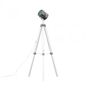 Image of Starboard White and Chrome Tripod Floor Lamp