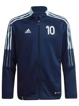 Image of Boys, Adidas Messi 10 Junior Track Top, Navy, Size 13-14 Years