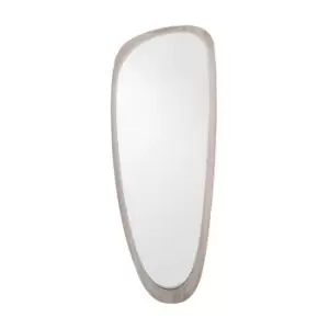 Image of Olivia's Lesha Oak Veneer Teardrop Wall Mirror in Grey