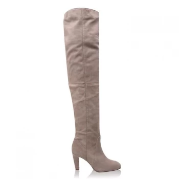 Image of Reiss Raquel Knee High Boots - Mushroom