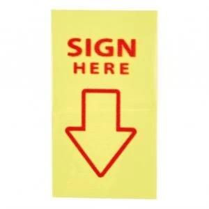 Image of Office Index Flag Sign Here Yellow Pack 5 938241
