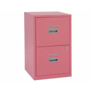 Image of Bisley 2 Drawer Metal Filing Cabinet - Pink