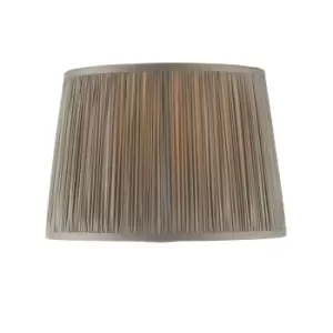 Image of Tapered Cylinder Lamp Shade - Charcoal Grey Silk - 60W E27 or B22 GLS - e10827