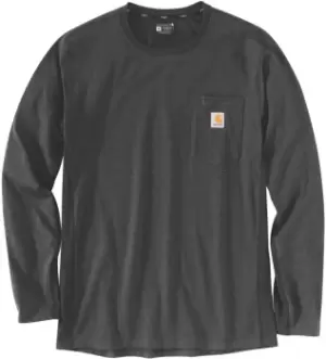 Image of Carhartt Force Flex Pocket Longsleeve Shirt, grey, Size S, grey, Size S