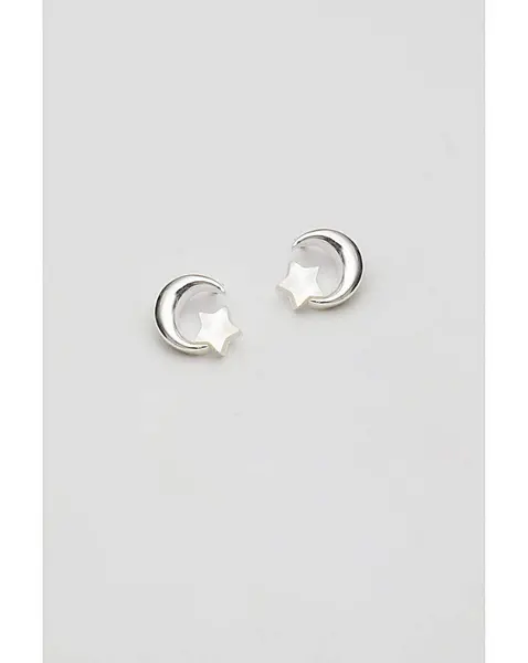 Image of Simply Silver Moon MOP Earrings