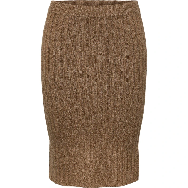 Image of Pieces Pieces Cava Hw Skirt - Brown Brown 8