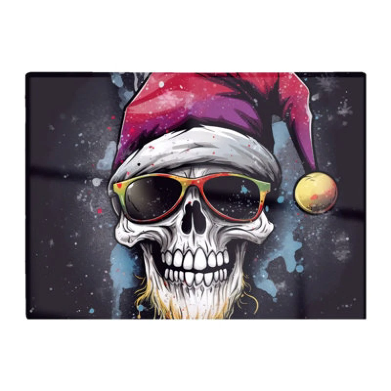 Image of Warren Reed Designer Happy Santa Skull Splashart Chopping Board