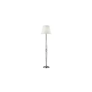 Image of Ideal Lux Dorothy - 1 Light Floor Lamp Chrome, White, Clear and Glass with Shade, E27