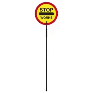 Image of Stop Works Lollipop Sign