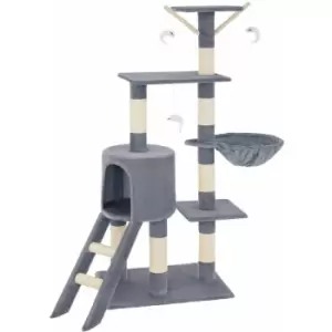 Image of Tectake - Cat tree scratching post Dominik - cat scratching post, cat tower, scratching post - grey