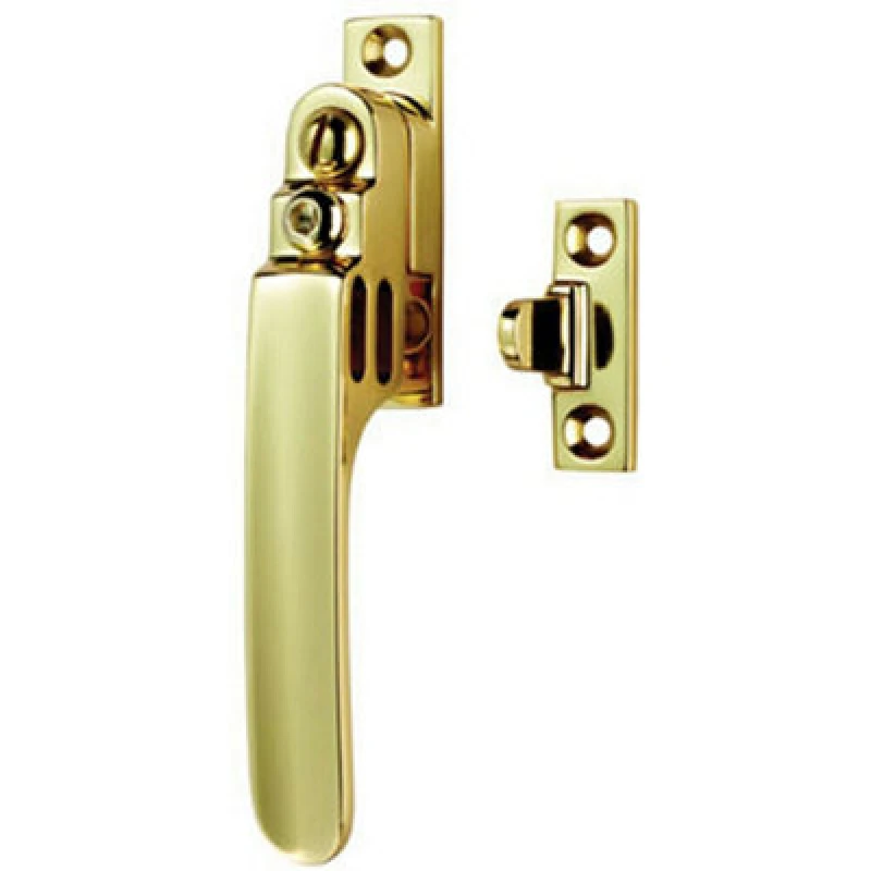 Image of Loops Locking Casement Window Fastener with Night Vent 16 x 60mm Polished Brass Metallics unisex