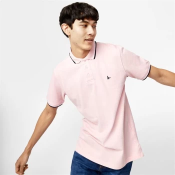 Image of Jack Wills Tipped Polo - Pale Pink