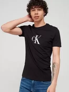 Image of Calvin Klein Jeans CK Institutional T-Shirt - Black, Size XS, Men