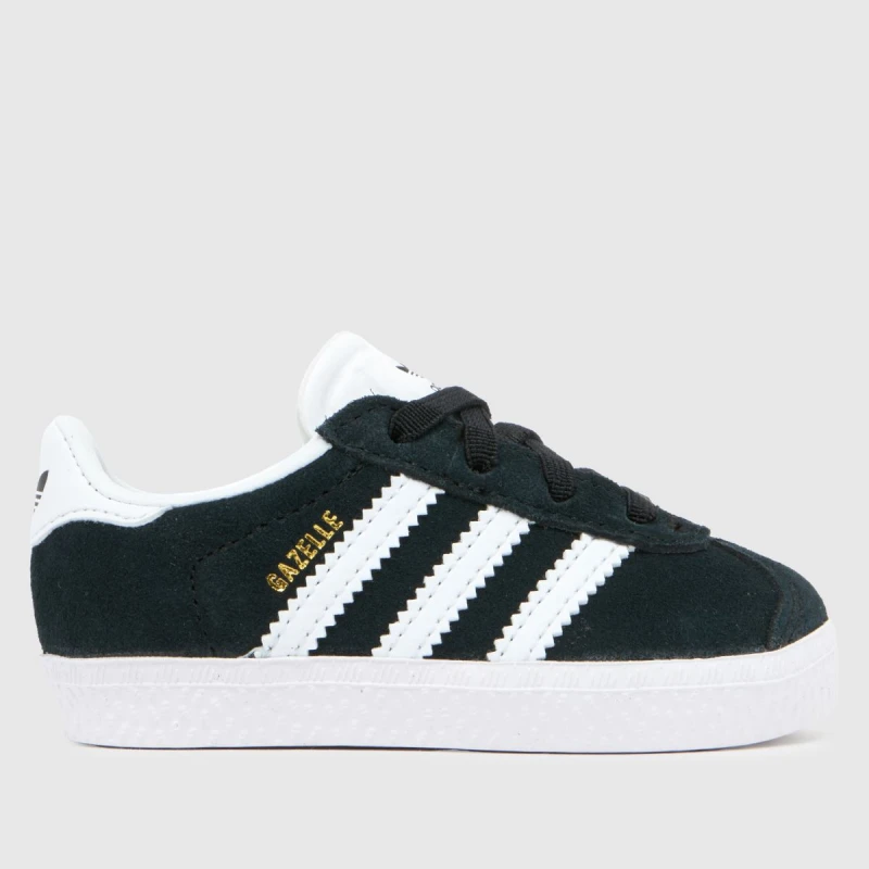 Image of adidas Black & white gazelle Toddler trainers Black / White UK 8