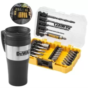 Image of DEWALT DT70706 25 Piece Rapid Load Hex Screwdriver Drill Bit Set + Thermal Mug
