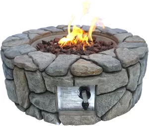 Image of Peaktop Peaktop Gas Fire Pit Stone With Lava Rock