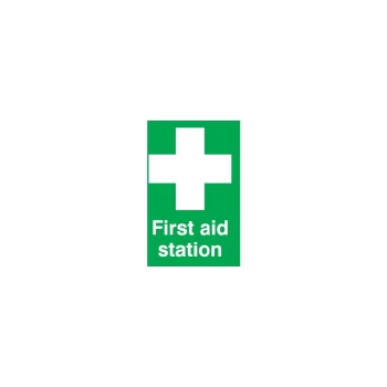 Image of First Aid Station Vinyl Sign - 148 X 210MM