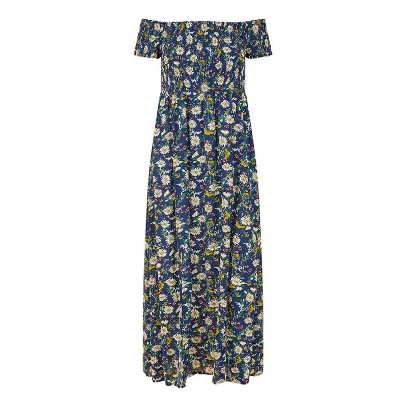 Image of Mela London Ruched Midi Dress - Blue Blue 8