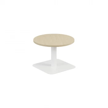 Image of Contract 600MM Low Table - Maple Top and White Base
