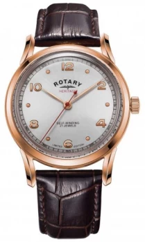 Image of Rotary Mens Limited Edition Heritage Rose Gold Case Watch