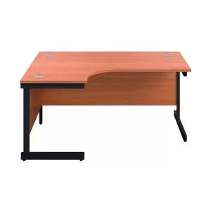 Image of Jemini Radial Left Hand Single Upright Cantilever Desk 1600x1200x730mm