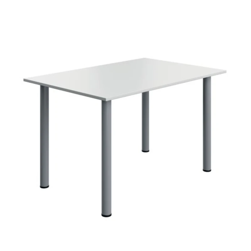Image of Serrion Pole Leg Rectangular Table 1200x800x730mm White/Silver KF800281