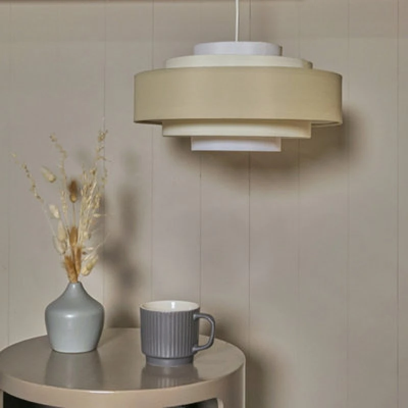 Image of ValueLights Cream Ceiling Pendant Shade With Warm White B22 Bulb Included Cream unisex
