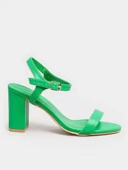 Image of Yours Block Heel Sandal - Green, Size Eee, Women