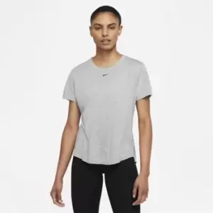 Image of Nike Dri-FIT One Womens Standard Fit Short-Sleeve Top - Grey