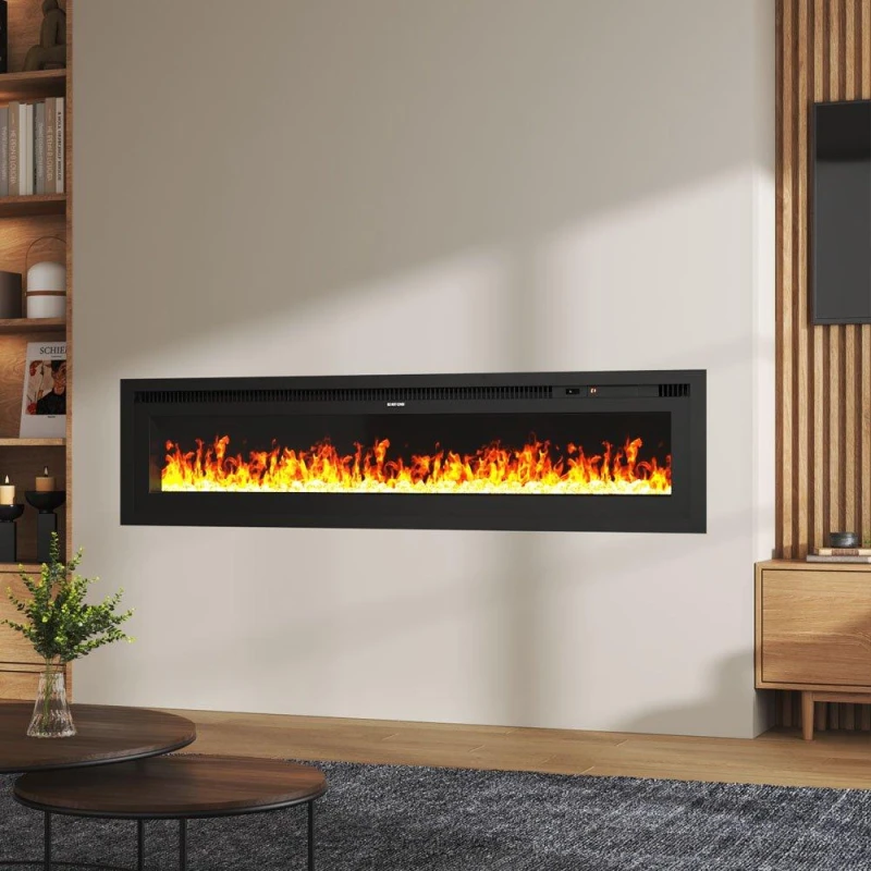 Image of Kabinet UK 60" Electrical Fireplace with Remote Black unisex One size