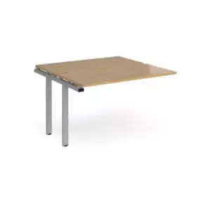 Image of Bench Desk Add On 2 Person Rectangular Desks 1200mm Oak Tops With Silver Frames 1200mm Depth Adapt