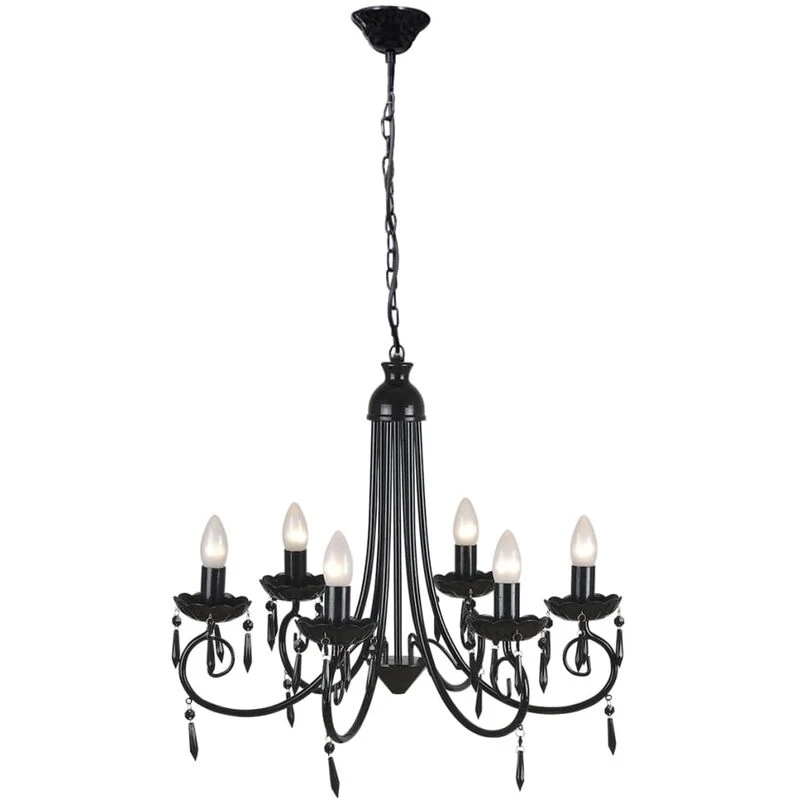 Image of VIDAXL Pendant Ceiling Lamp Elegant Chandelier Black 6 Bulb Sockets vidaXL 240689