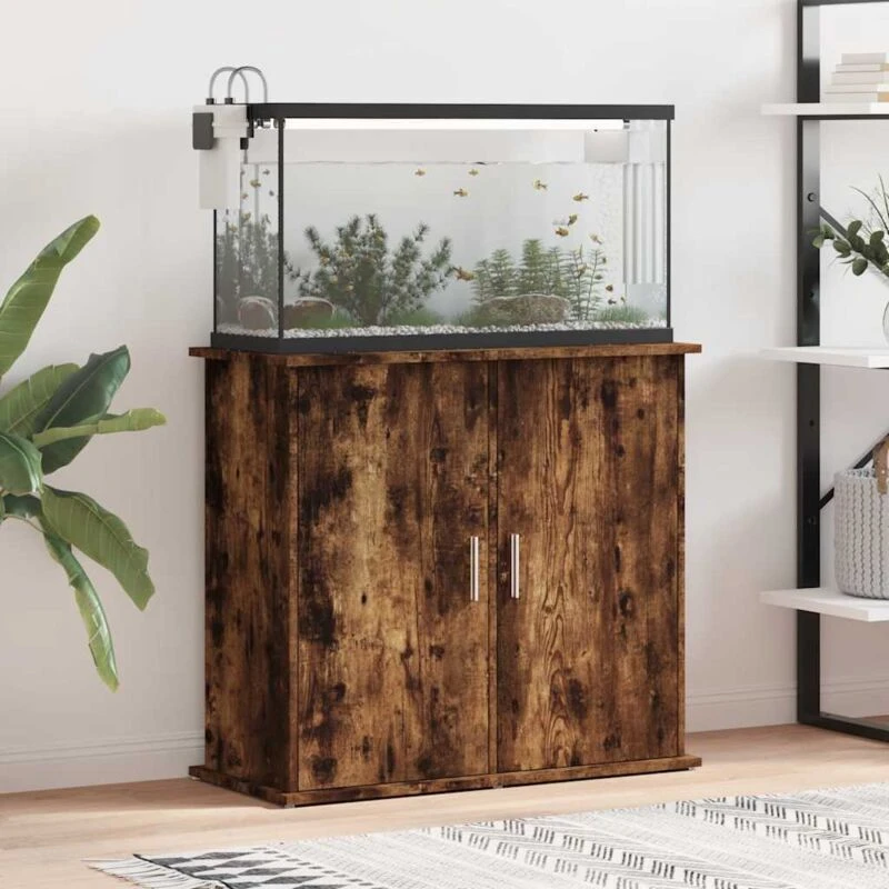 Image of VIDAXL Vidaxl - Aquarium Stand Smoked Oak 81x36x73cm Engineered Wood 8720845418304