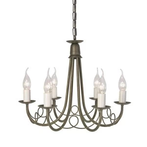 Image of 6 Light Chandelier Black, Gold Finish, E14