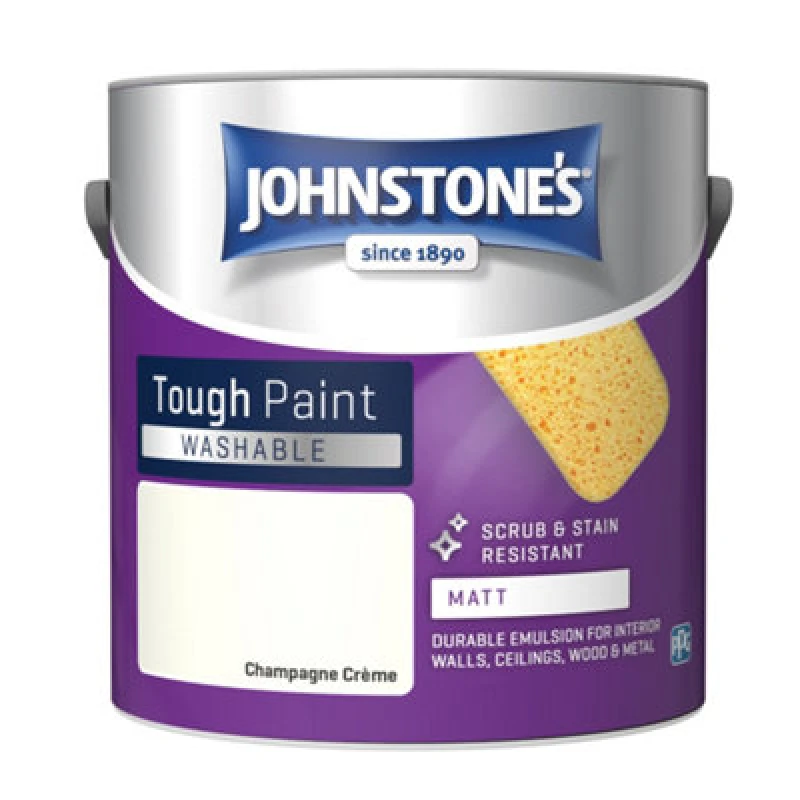 Image of Johnstone's Washable Matt Tough Paint Champagne Creme - 2.5L