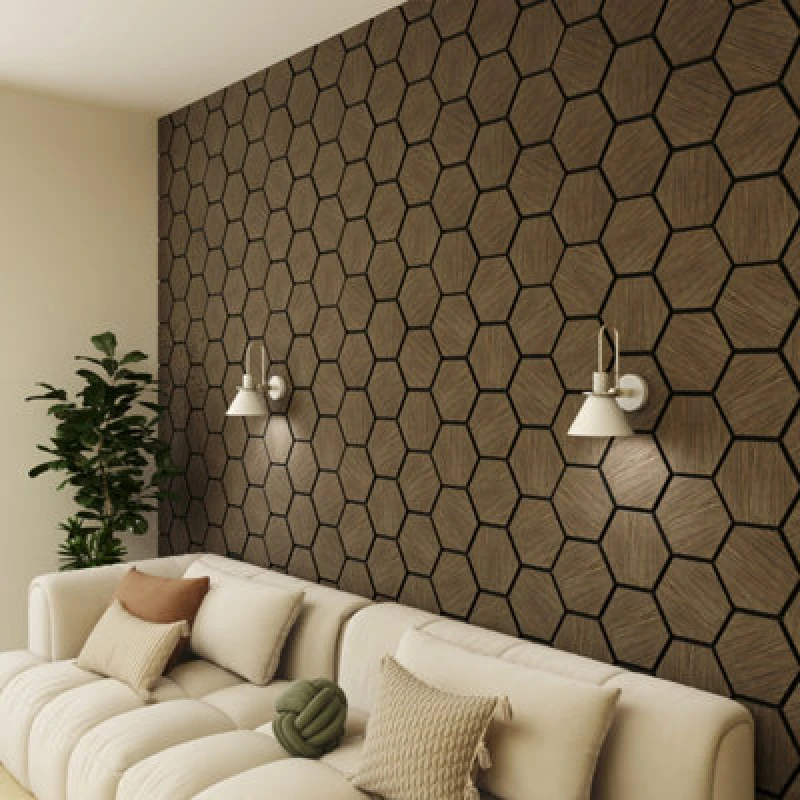 Image of Wall Panels UK Hexagonal Acoustic Wall Panels ( 2 Pack ), Brown H7413