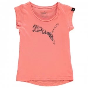 Image of Puma Cat Logo T Shirt Infant Girls - Pink