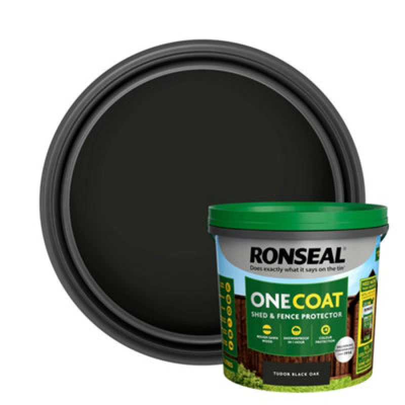 Image of Ronseal One Coat Shed & Fence Tudor Black 5Lt 5.0564E+12