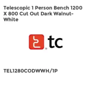 Image of TC Group Telescopic 1 Person Bench 1200 x 800 Cut Out Dark Walnut-White