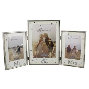 Image of Amore By Juliana Silver Plated Triple Photo Frame - Mr & Mr