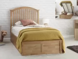 Image of GFW Madrid 3ft Single Oak Wooden Ottoman Bed Frame