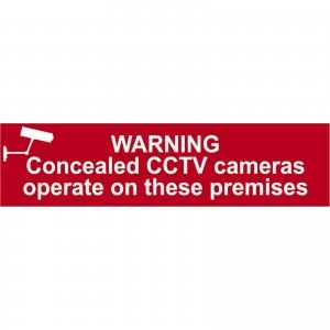 Image of Scan Warning Concealed CCTV Cameras Operate On These Premises Sign 200mm 50mm Standard
